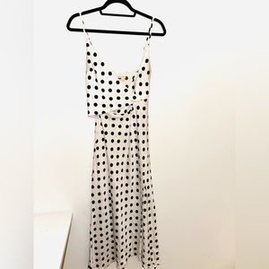Urban Oufitter’s polka dot dress with a side slit (upper thigh), well loved!